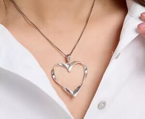 Christian James by Scott Grimes Sterling 2" Ripple Heart Enhancer, 7.3g Silver